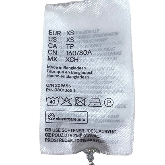 H&M Women’s Sweater XS Ivory Cropped Long Sleeves Turtleneck Dropped Shoulder - Picture 8 of 9